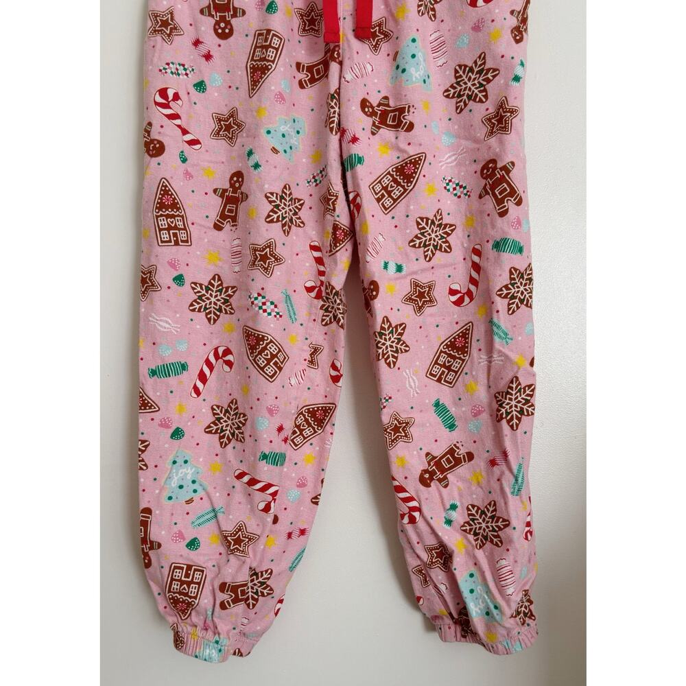 Pink and Red Old Navy Christmas Candied Ginger Flannel Jogger Pajama Pants M - Picture 3 of 4